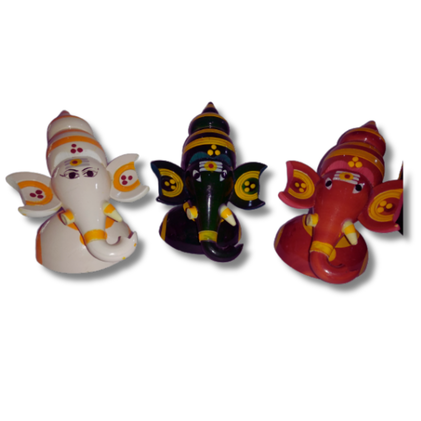 Authentic Etikoppaka Toys: Handcrafted Wooden Masterpieces for Play and Decor - Table Ganesh - Set of 3