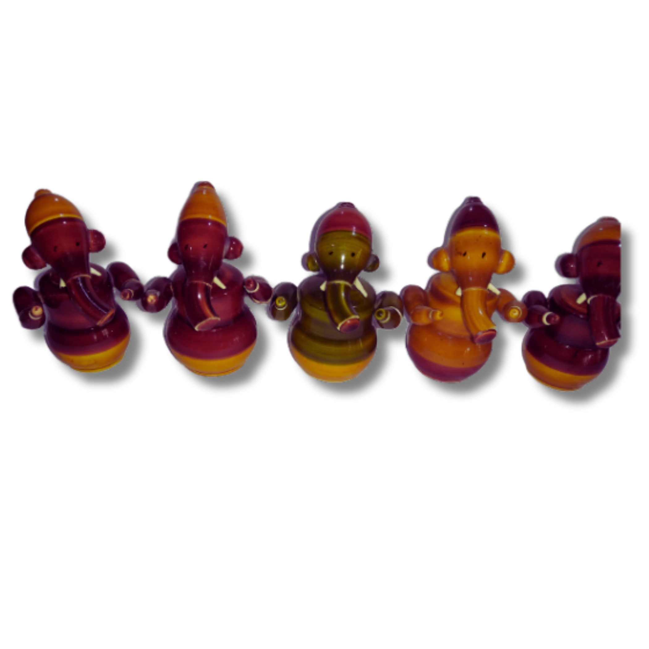 Authentic Etikoppaka Toys: Handcrafted Wooden Masterpieces for Play and Decor -Small Ganesha- Set of 5