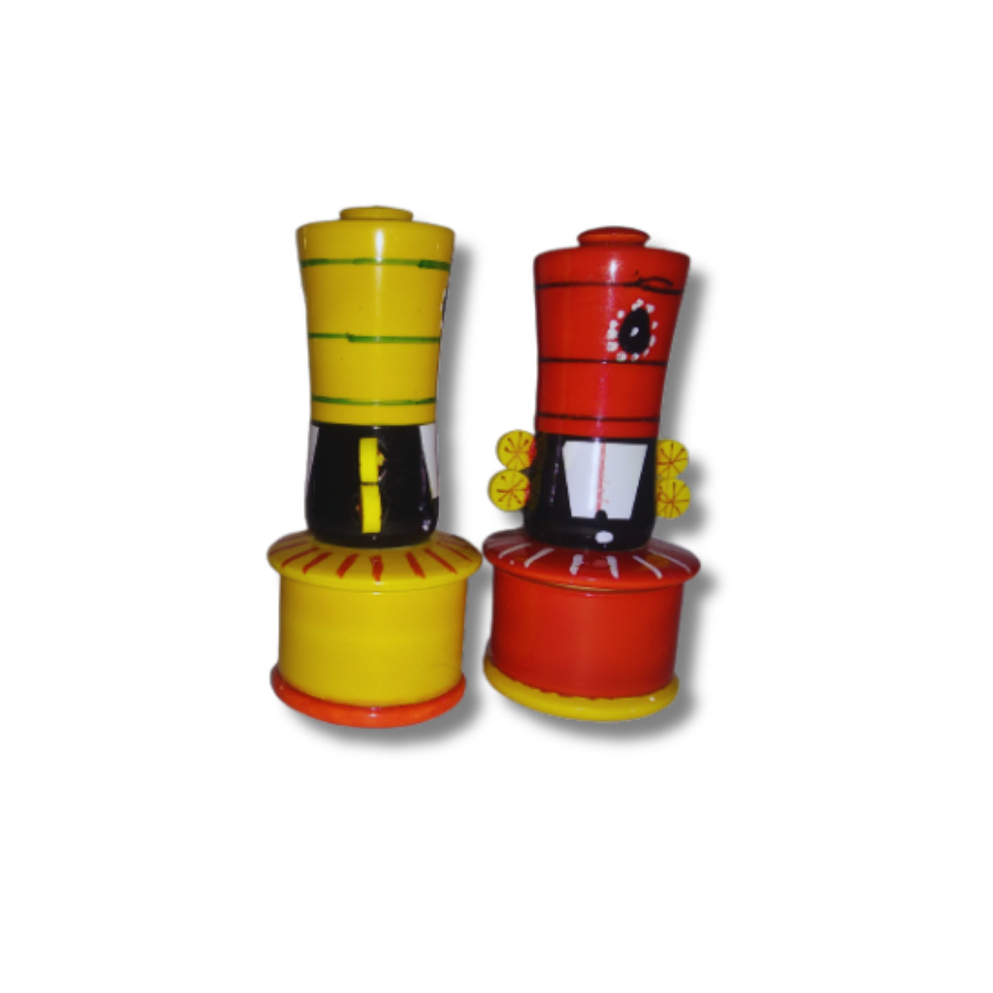 WOODEN BALAJI KUMKUM BOX PAIR -SMALL