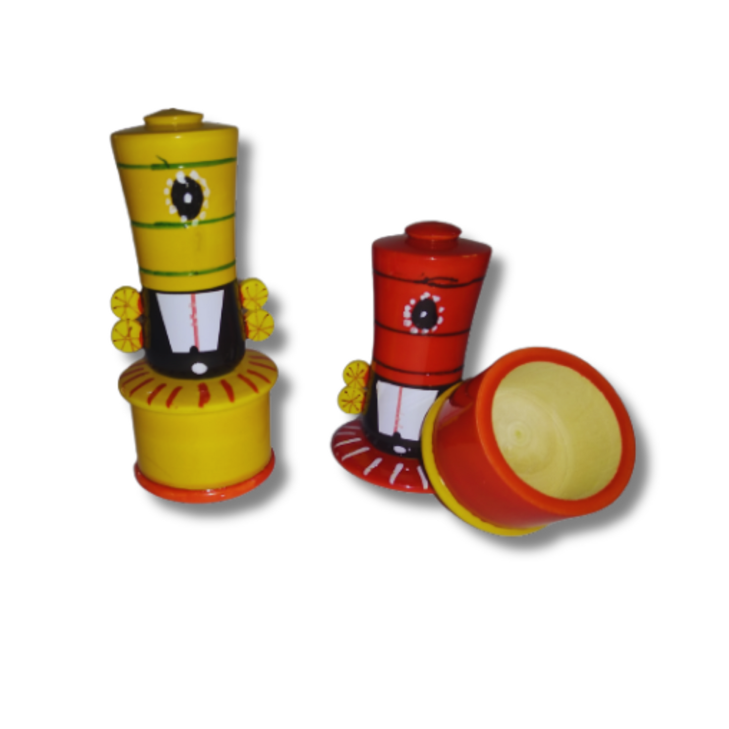 WOODEN BALAJI KUMKUM BOX PAIR -SMALL