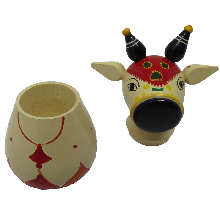 WODDEN NANDI KUMKUM BOX