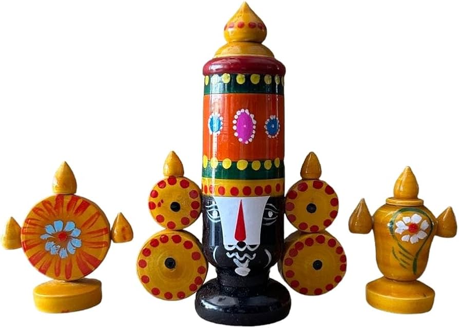 WODDEN BALAJI SHANKH CHAKRA - ECOBASKETINDIA