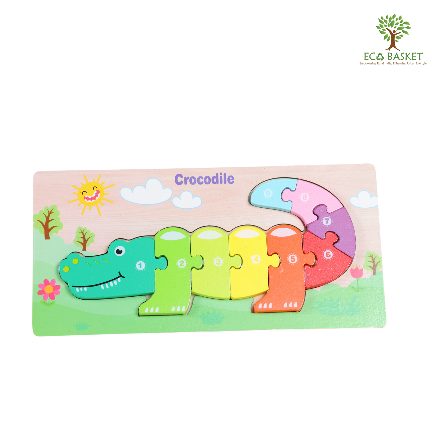 Wooden Crocodile Puzzle Pad