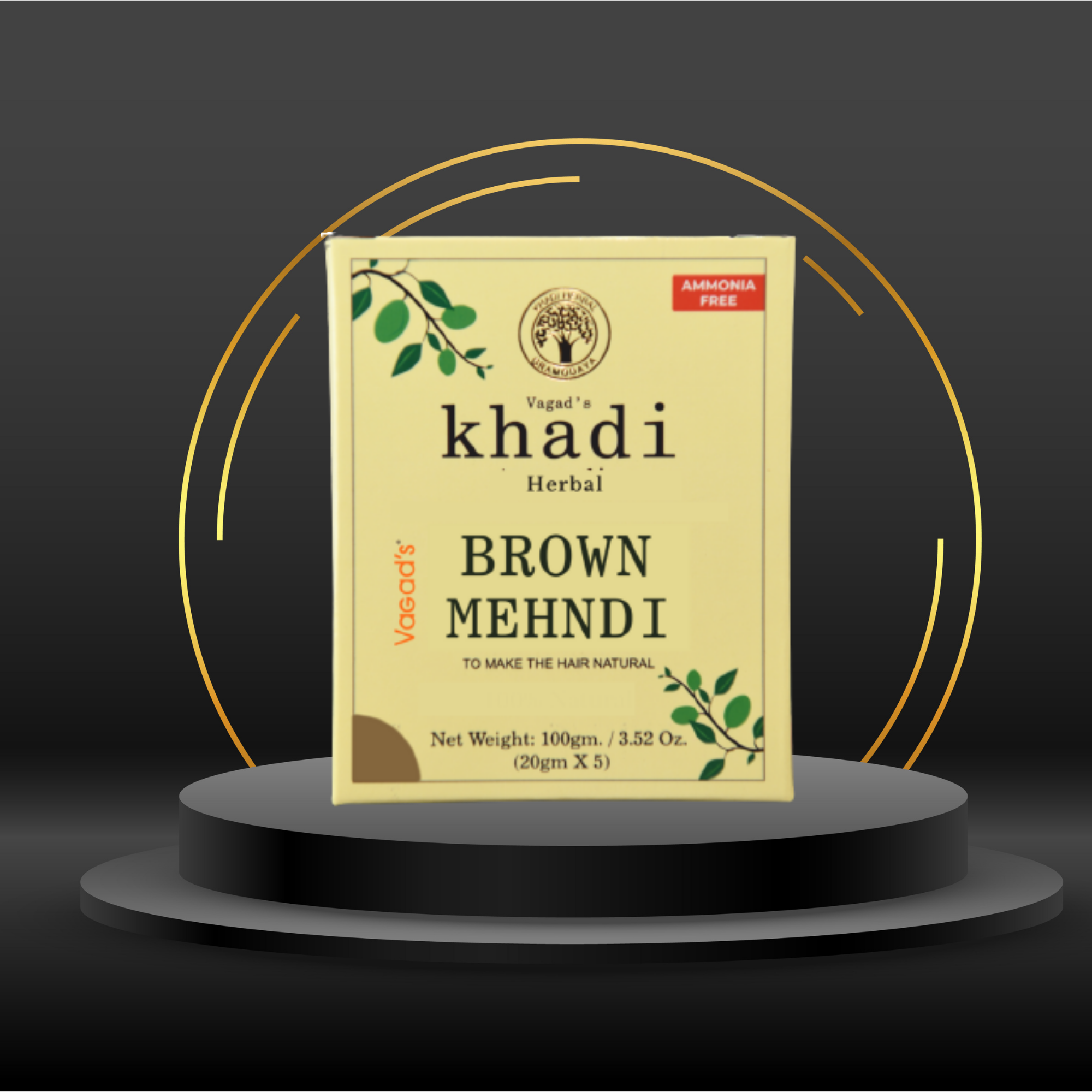 Vagad’s Khadi Brown Mehndi 100gm | Natural | Ammonia Free Henna