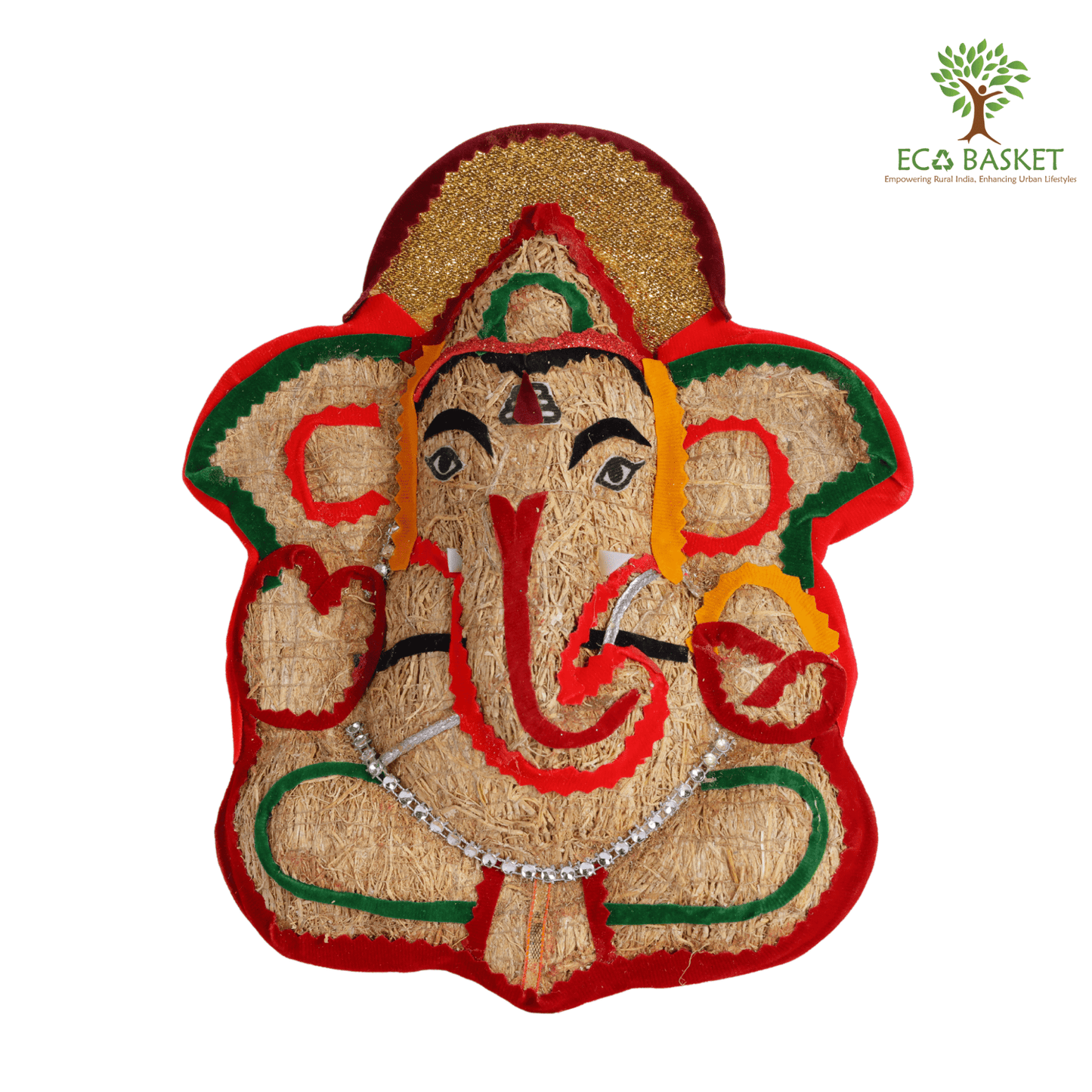 Vettiver Ganesha Wall Hanging - ECOBASKETINDIA