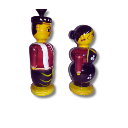 WOODEN KONAPALLI BRIDAL COUPLE SMALL AND MEDIUM