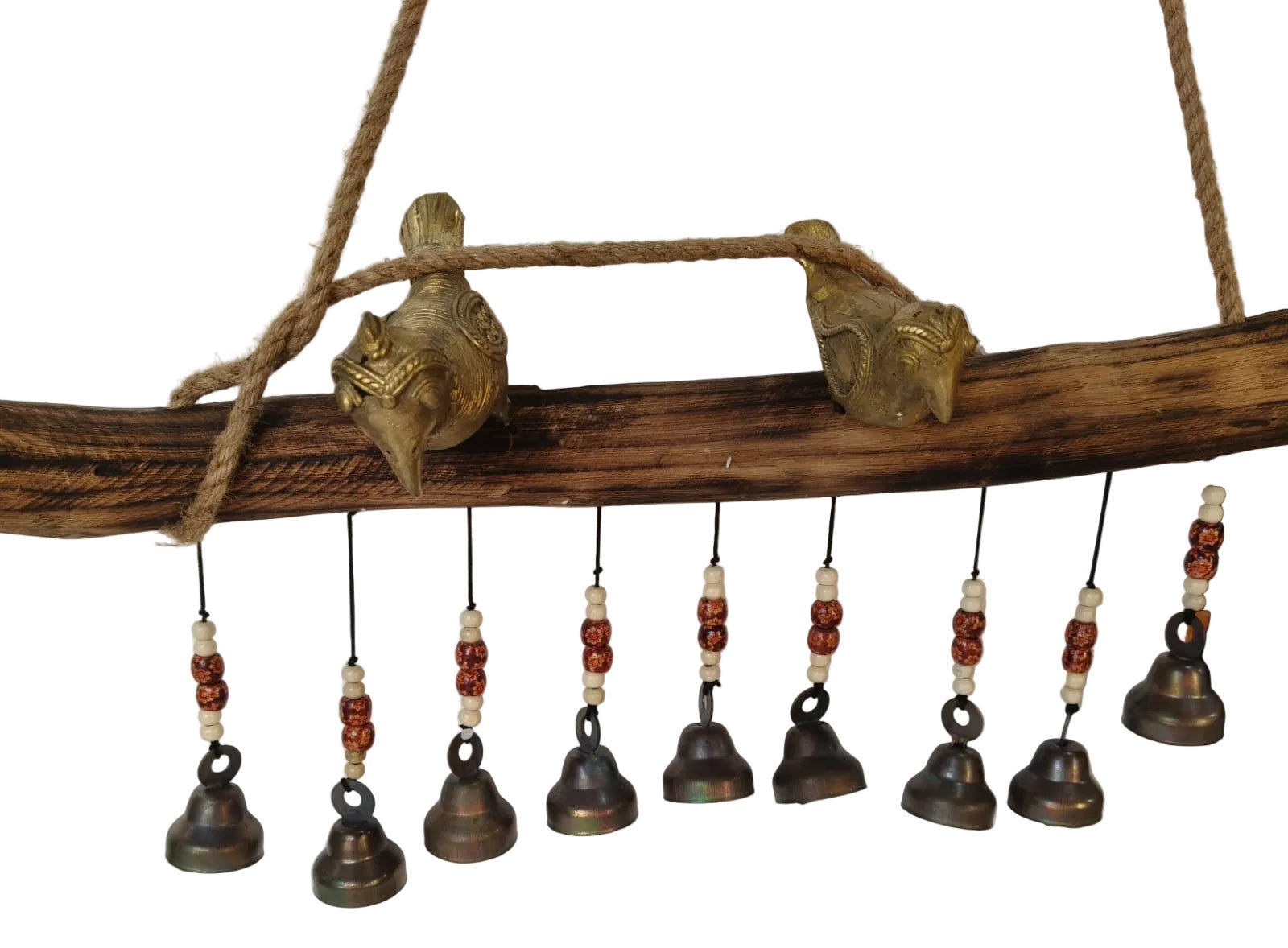 2 brass birds with 9bells - ECOBASKETINDIA