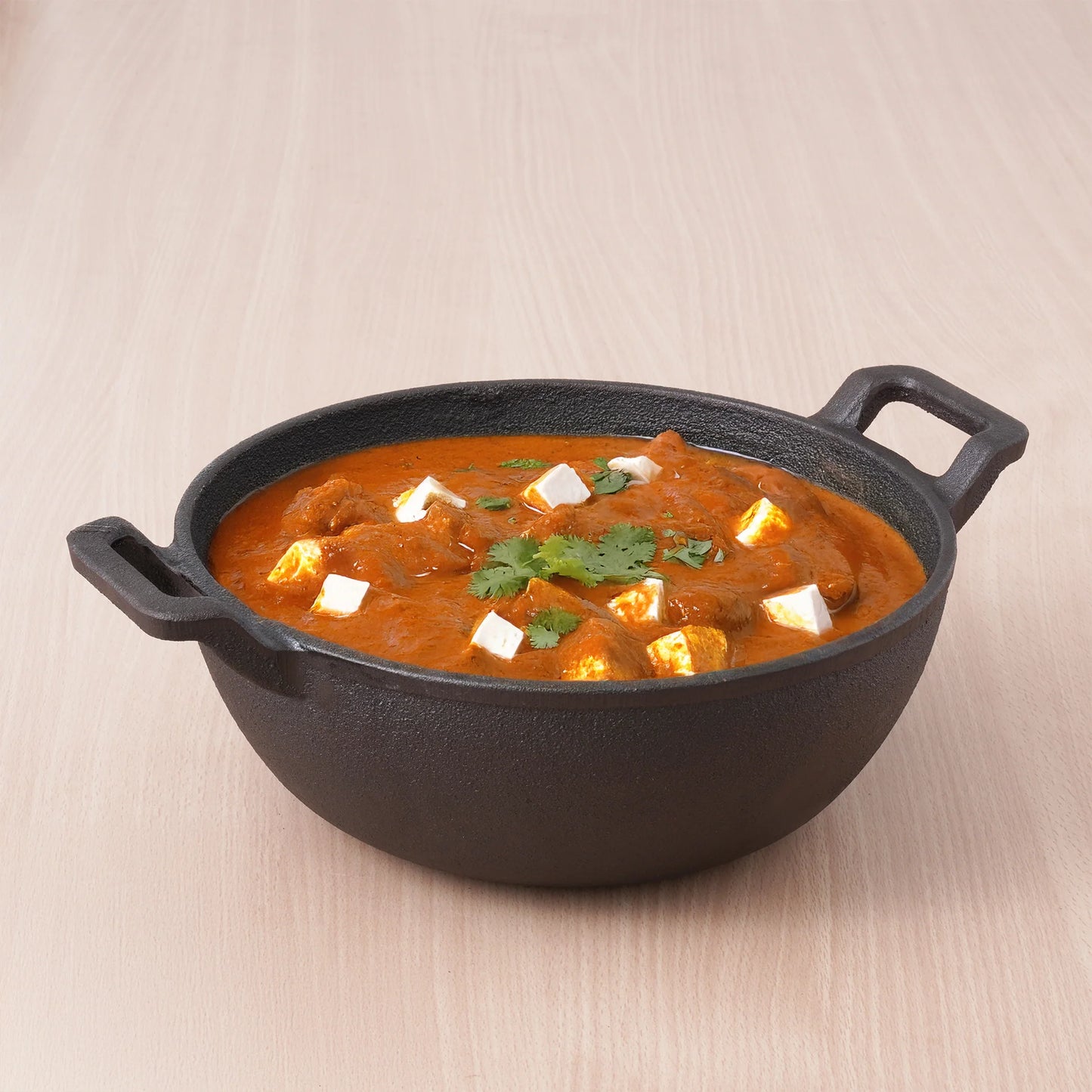 Cast Iron Deep Kadai, 8 inches with Flat Base