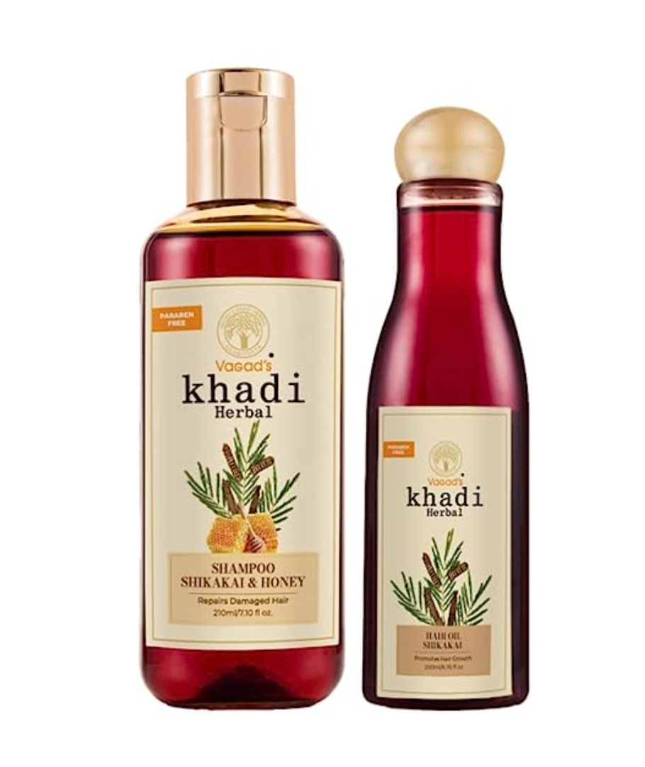 Hair Care Collection of Shikakai & Honey Shampoo [210ml] + Shikakai Hair Oil [200ml]