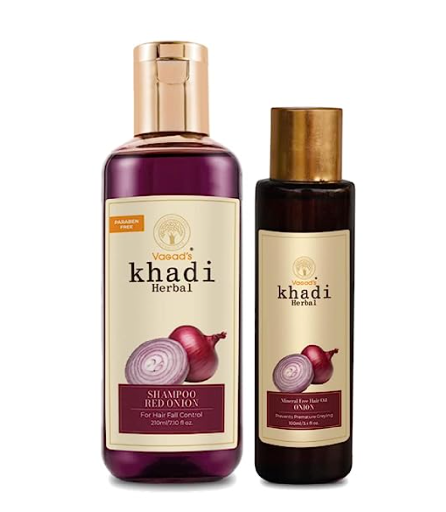 Hair Care Combo of Red Onion Shampoo[210ml] + Onion Mineral Free Hair Oil[100ml]