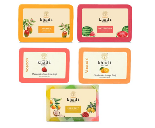 Natural Soap Combo| Pure & Gental Moisturising Bathing Bar Soap Made with Natural Glycerine & Glycerine (Pack of 5)