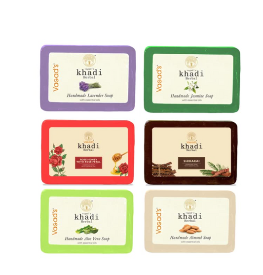 Natural Soap Combo| Pure & Gental Moisturising Bathing Bar Soap Made with Natural Glycerine & Glycerine (Pack of 6)