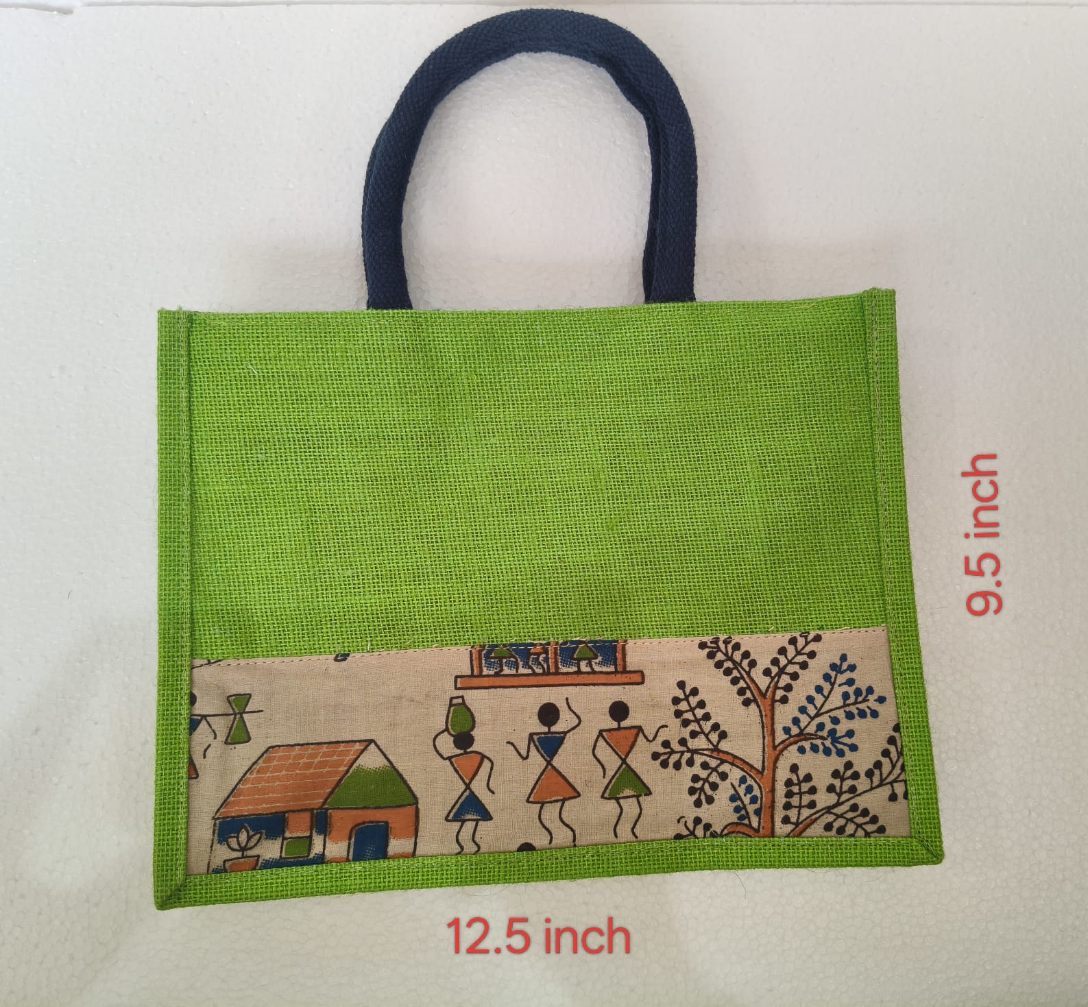 kalamkari jute bag-green