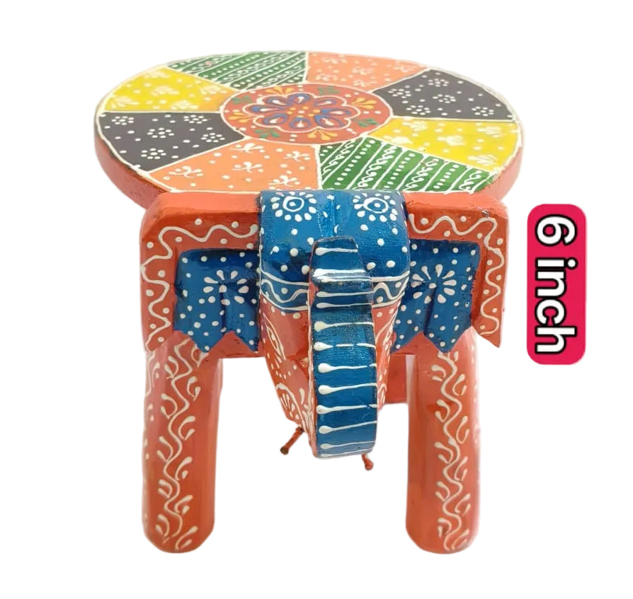 Wooden Elephant stool  (6 inch)