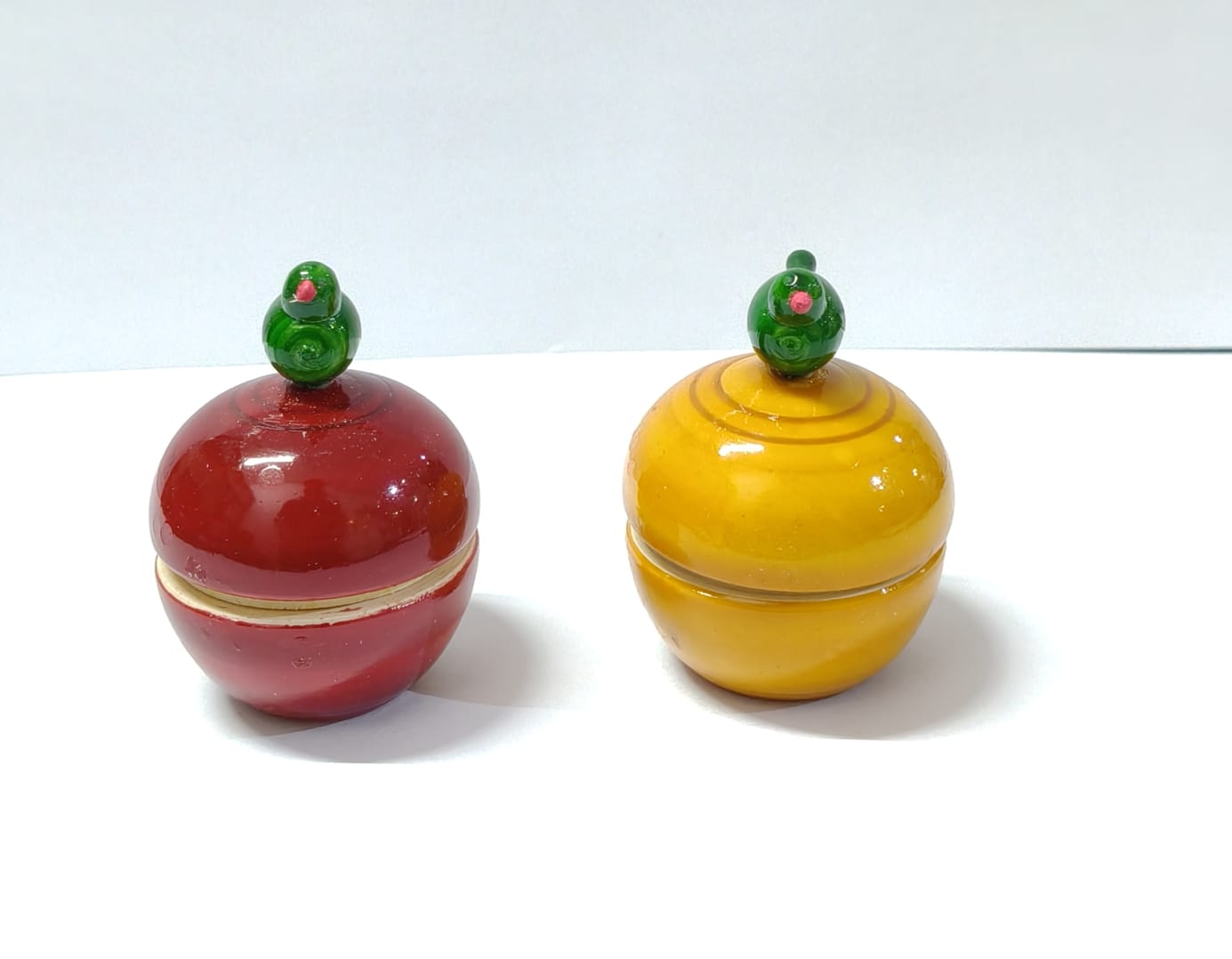 wooden birds kumkum box-small