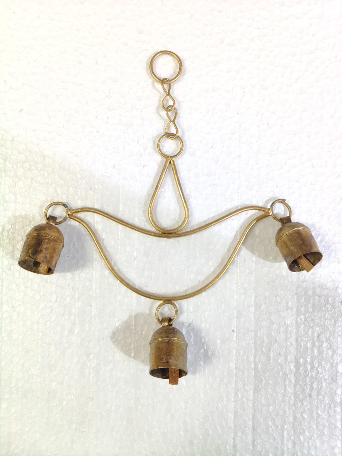Brass 3 lamp bell - ECOBASKETINDIA