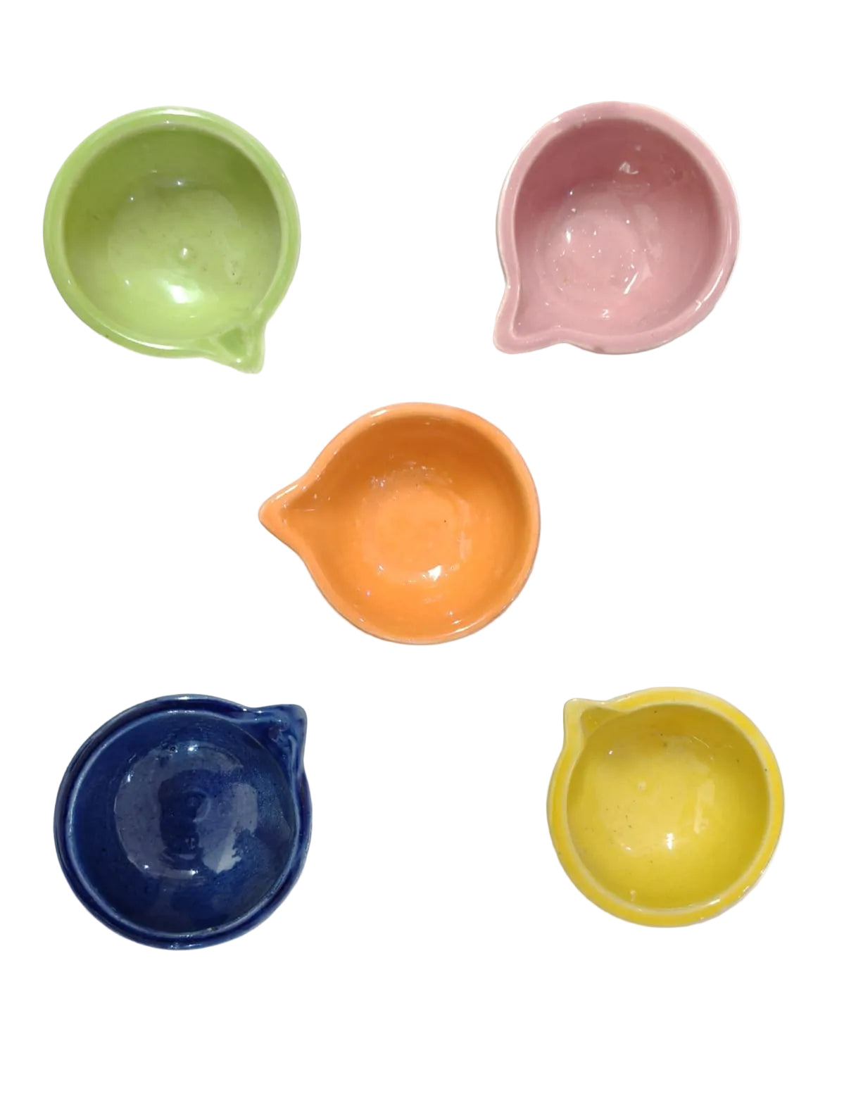 CERAMIC COLOUR DIYAS - ECOBASKETINDIA