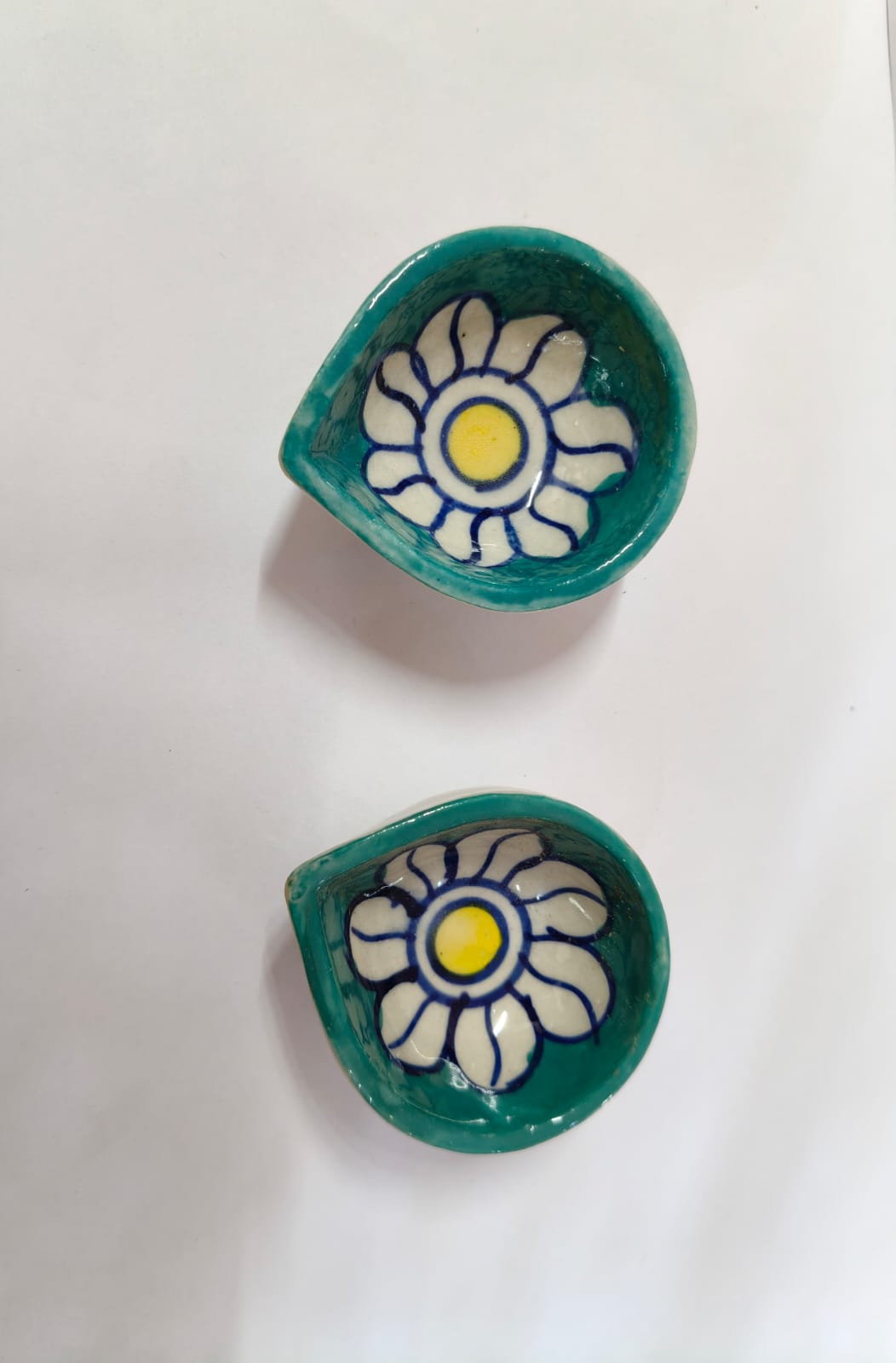 Ceramic Diya (set) - ECOBASKETINDIA