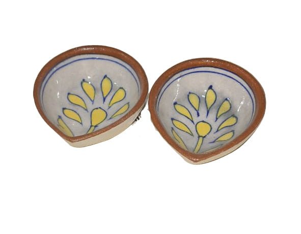 Ceramic Diya (Set) - ECOBASKETINDIA