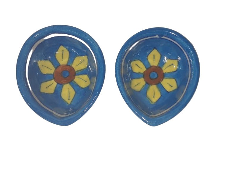 Ceramic Diya (set) - ECOBASKETINDIA