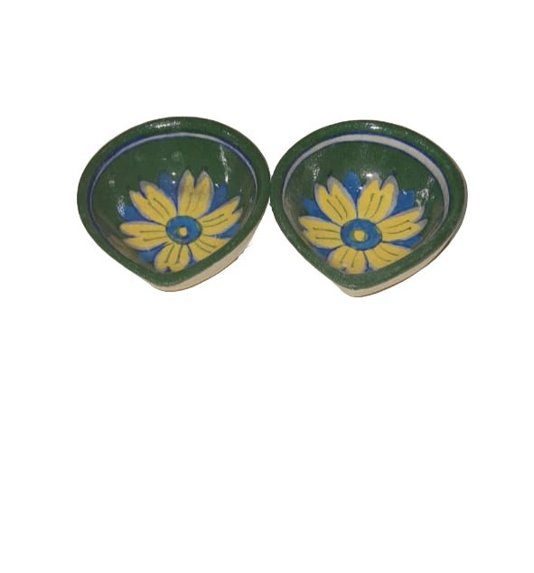 Ceramic Diya (Set) - ECOBASKETINDIA