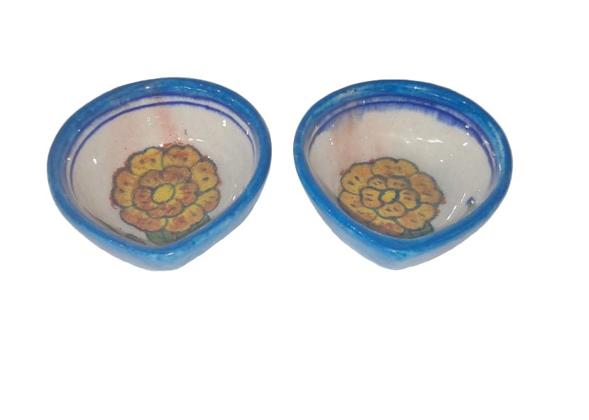 Ceramic Diya (Set) - ECOBASKETINDIA