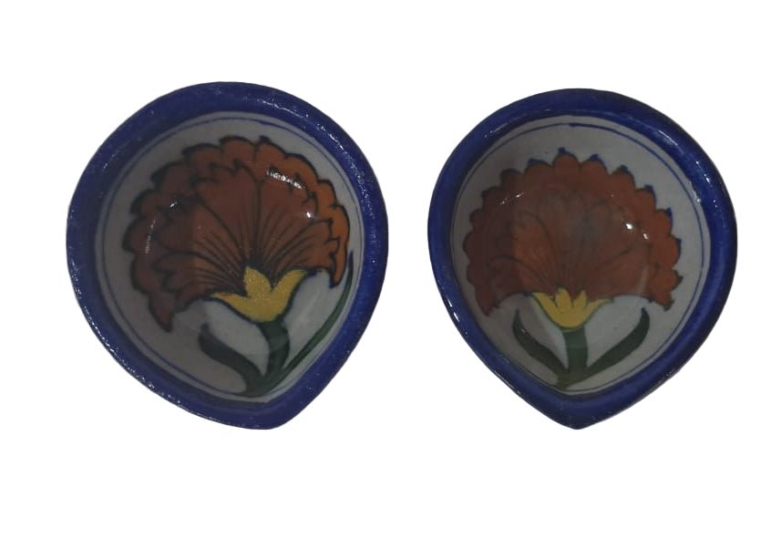 Ceramic Diya (set) - ECOBASKETINDIA