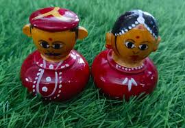 ETIKOPAKA RAJA RANI KUMKUMBOX PAIR - ECOBASKETINDIA