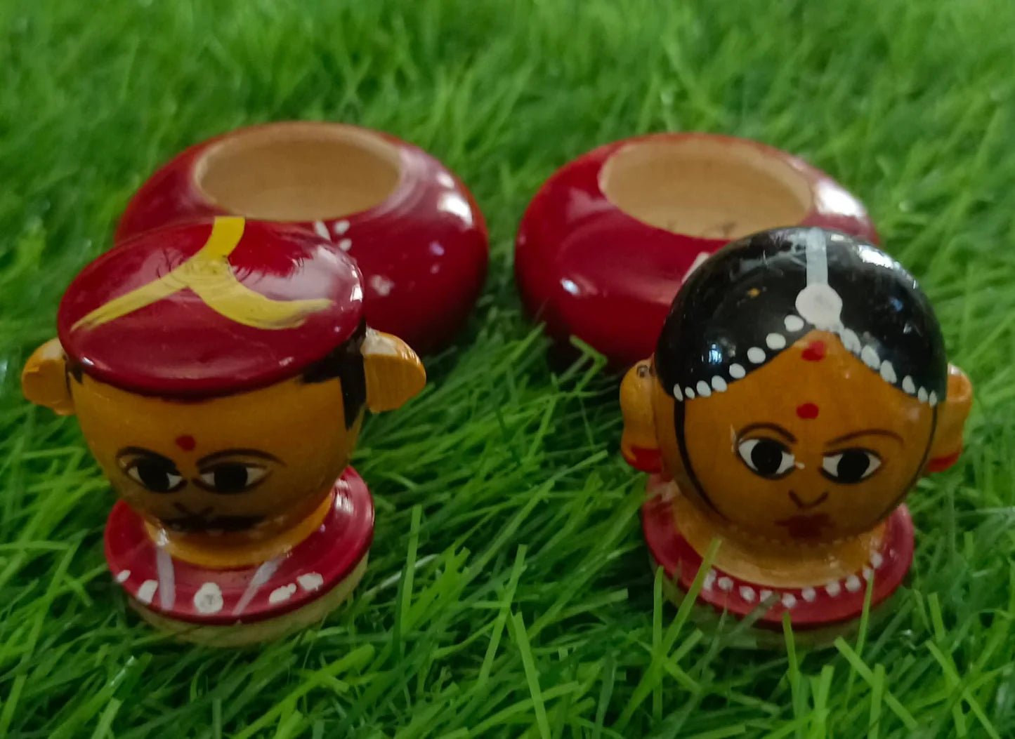ETIKOPAKA RAJA RANI KUMKUMBOX PAIR - ECOBASKETINDIA