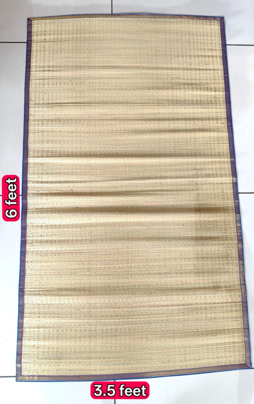 Floor mat with zari border - ECOBASKETINDIA