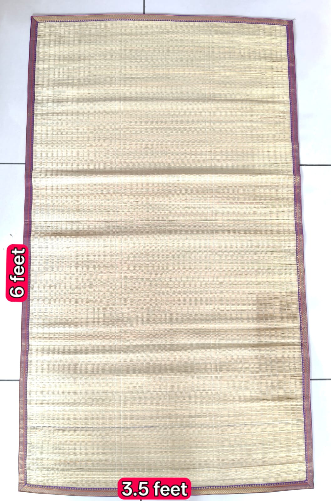 Floor mat with zari border - ECOBASKETINDIA