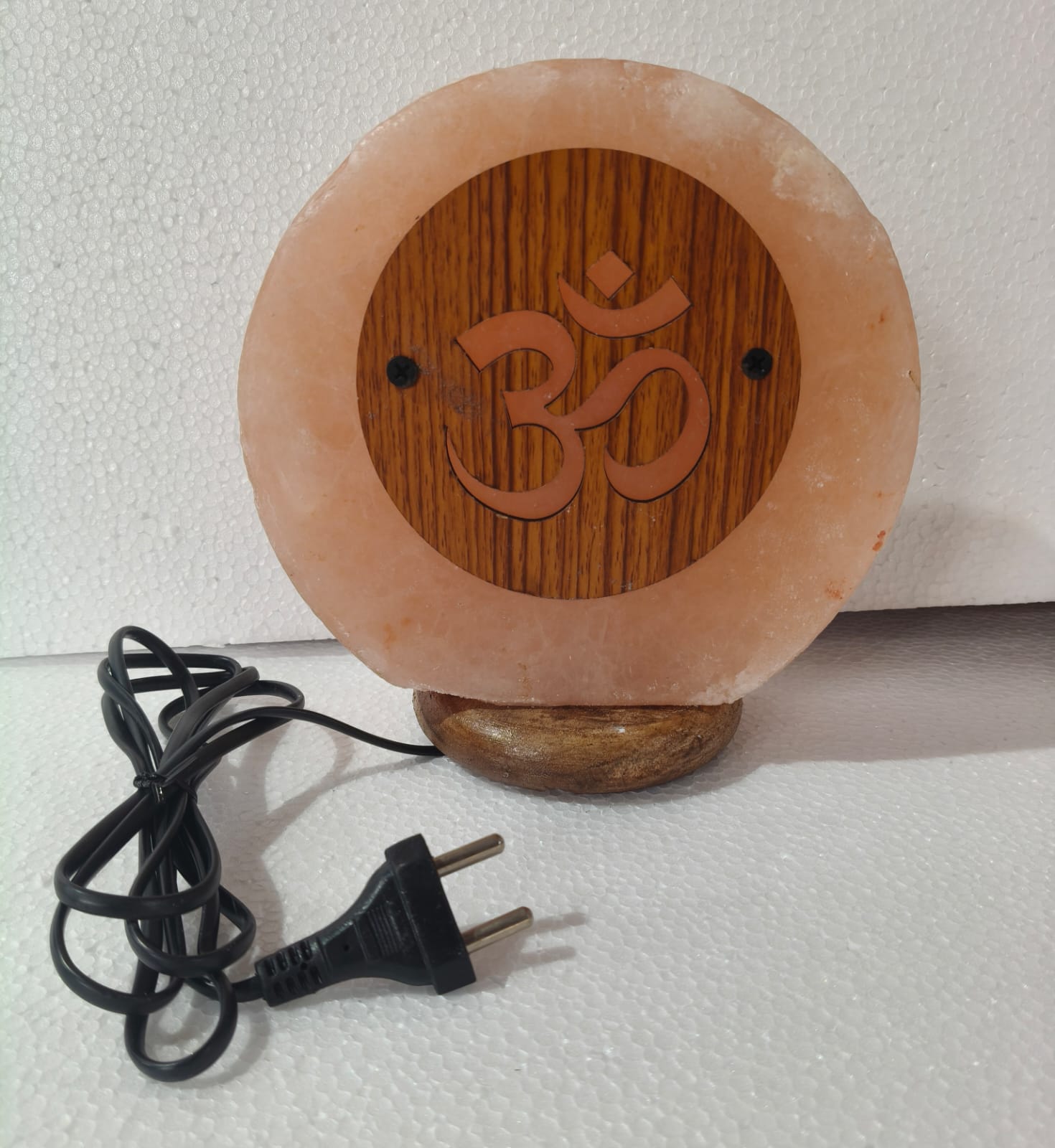 HIMALAYA PINK ROCK SALT CIRCLE LAMP - ECOBASKETINDIA