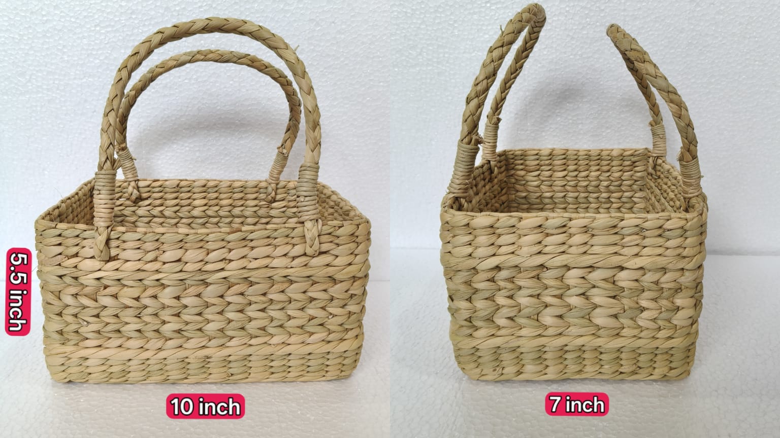 kauna grass hamper basket 10*7*5.5 - ECOBASKETINDIA