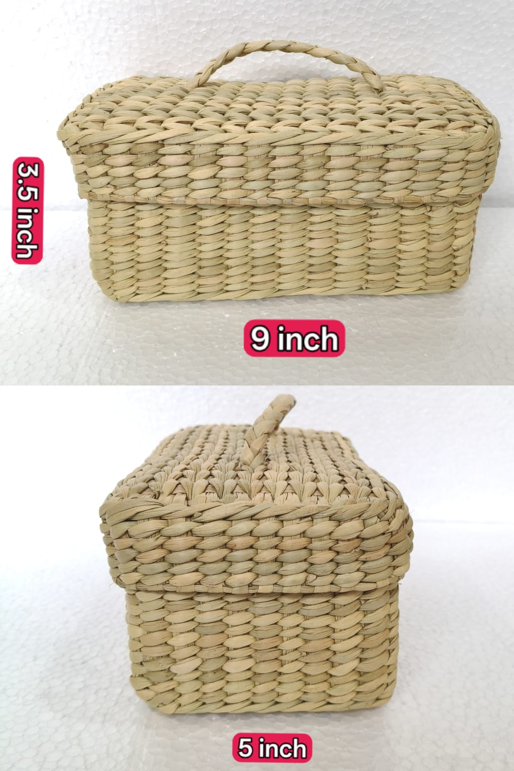 kauna grass storage box 9*5*3 - ECOBASKETINDIA
