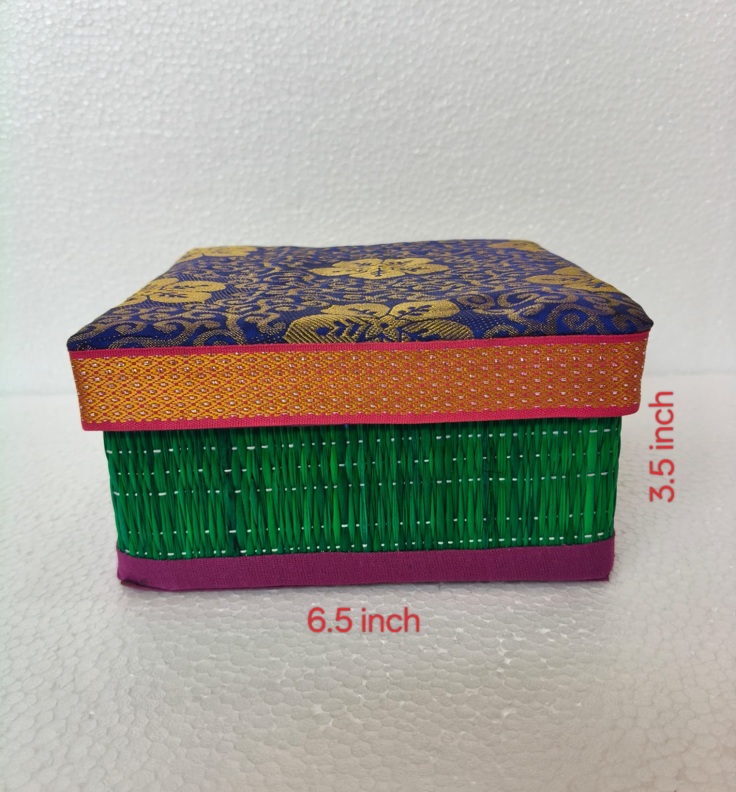 Korai Grass Square Gift Box - ECOBASKETINDIA