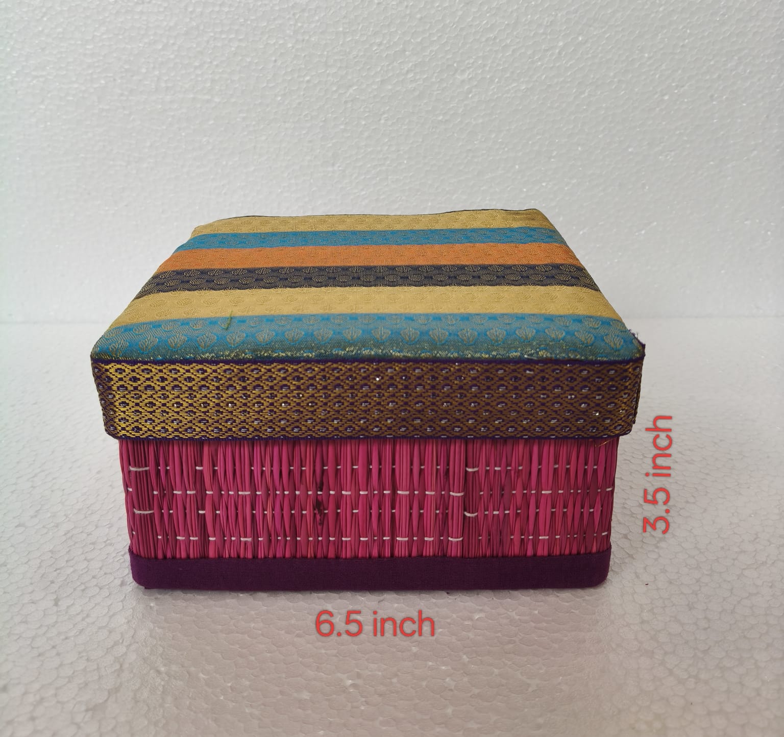 Korai Grass Square Gift Box - ECOBASKETINDIA