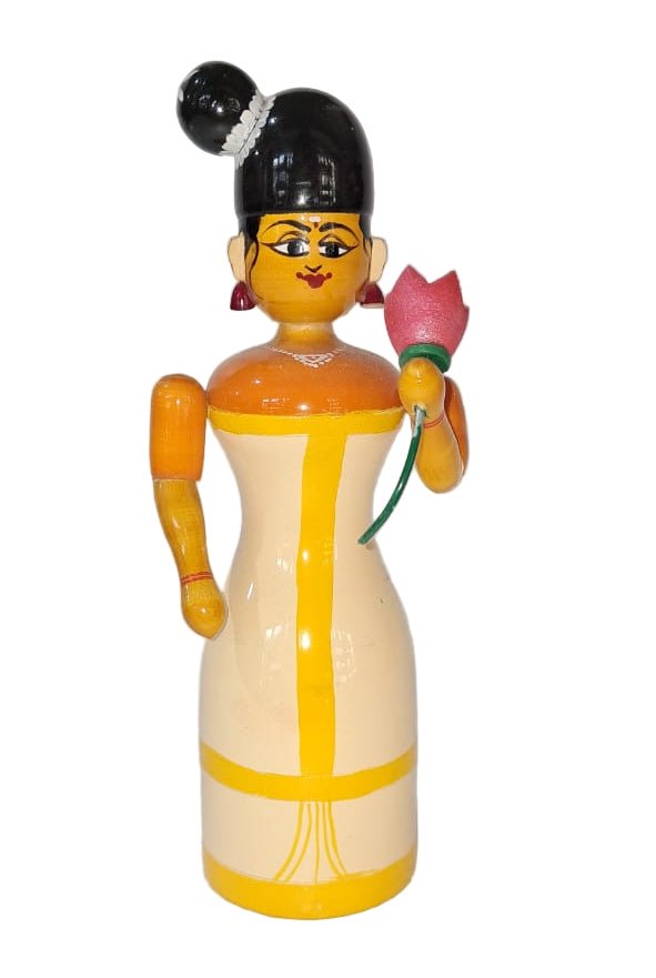 Lady with Flower (6.7*2 inch) - ECOBASKETINDIA