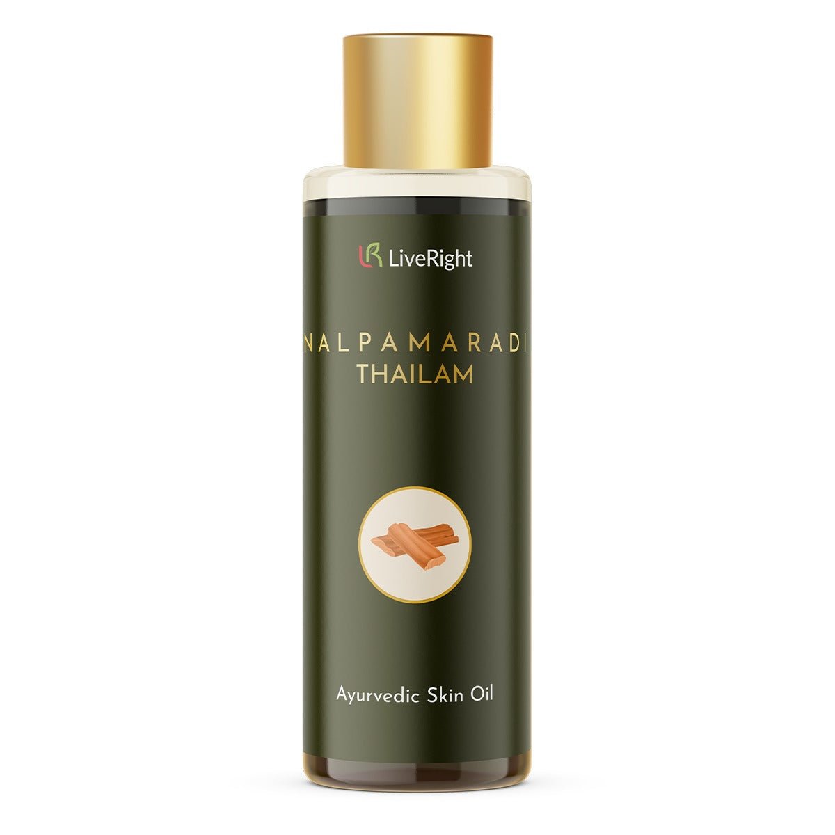 Liveright LR Nalpamaradi Thailam 100ml for Skin Brightening & Tan Removal - Ayush Certified Facial Massage Oil, Herbal, Turmeric - Enriched for Pigmentation and Black Patches - ECOBASKETINDIA