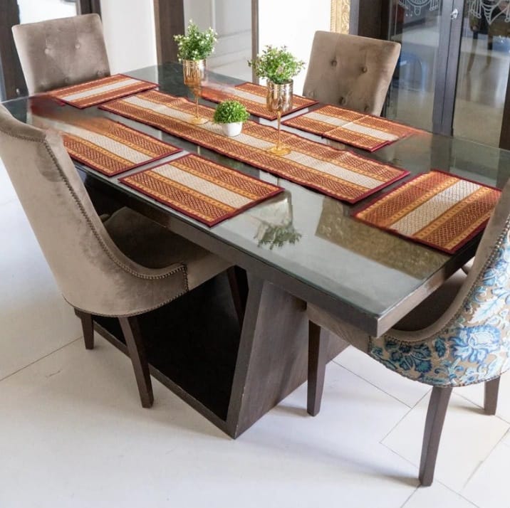 RIVER GRASS  13 PC DINING SET 1 Runner, 6 table mats and 6 Coasters