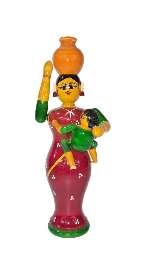 Mother Child with Kunda( 7.4*1.6 inch) - ECOBASKETINDIA