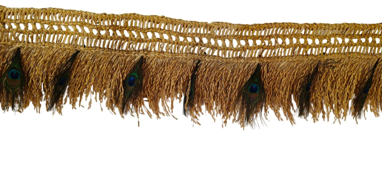 Paddy thoran with peacock feather (4 ft) - ECOBASKETINDIA