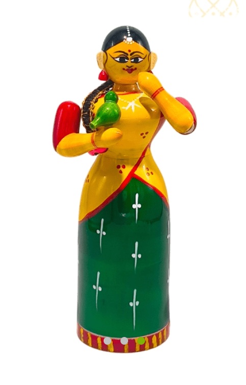 Parrot with lady (5.5 inch) - ECOBASKETINDIA