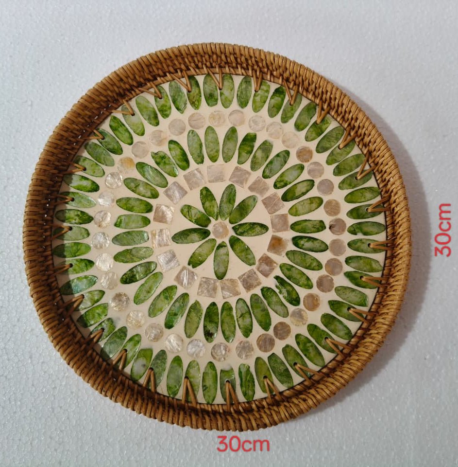 Rattan Tray (30 cm * 30 cm) 14 inch - ECOBASKETINDIA