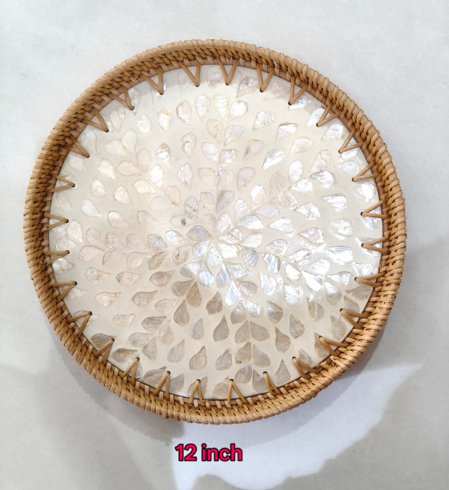 Round Coaster Tray 12inch - ECOBASKETINDIA