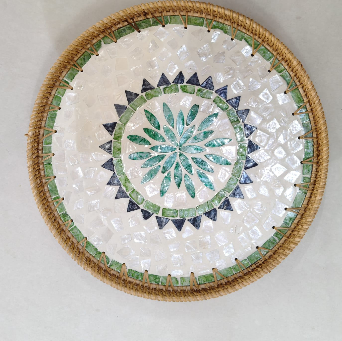 Round Coaster Tray 14inch - ECOBASKETINDIA