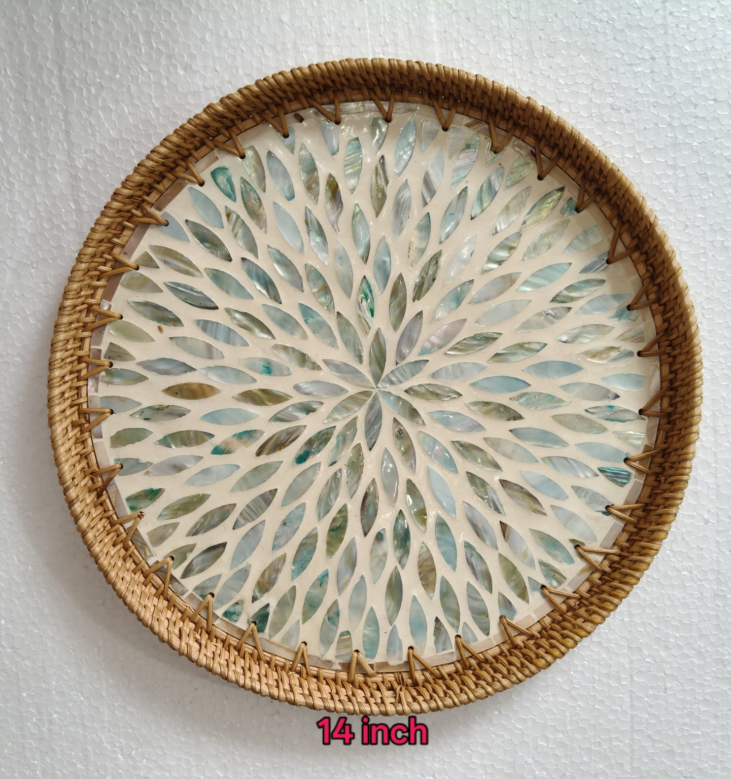 Round coaster tray 14inch - ECOBASKETINDIA
