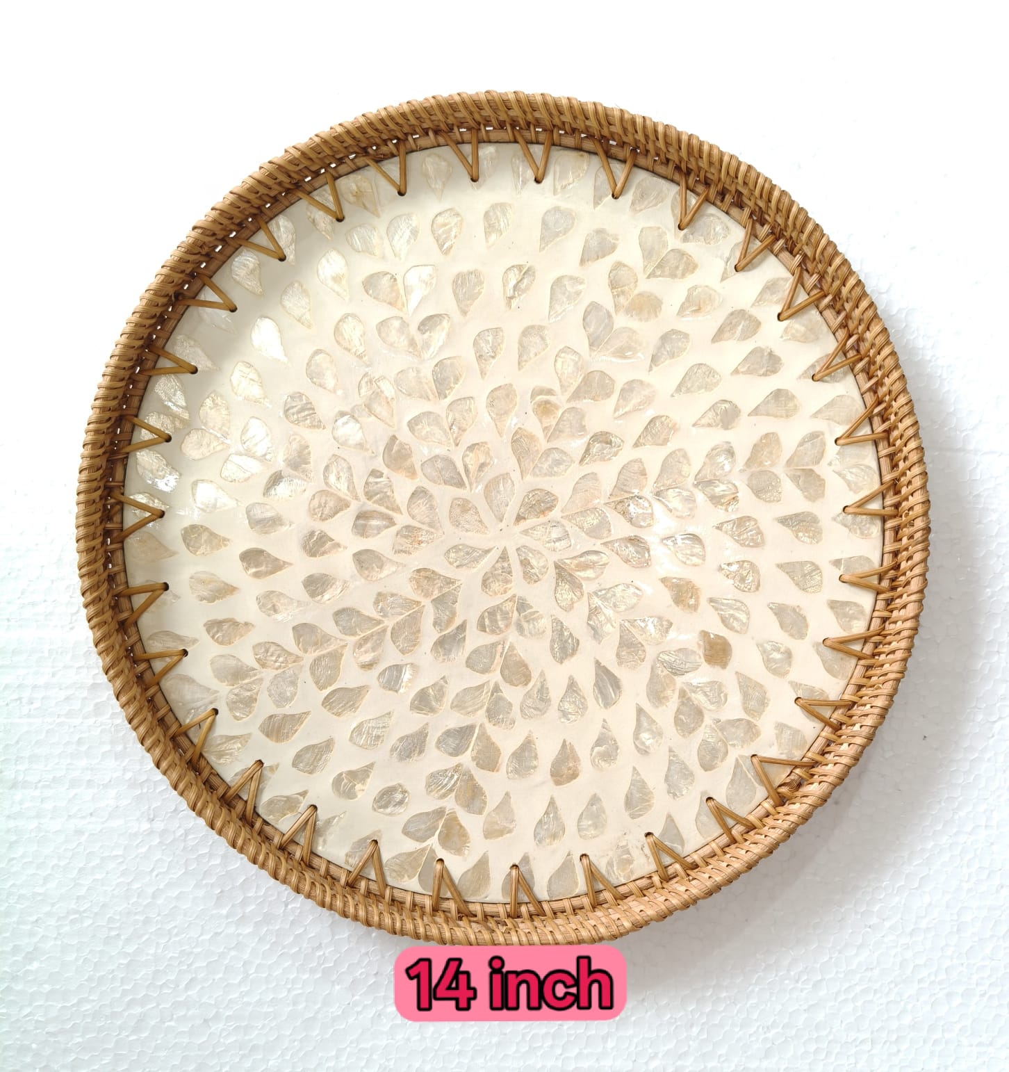 Round coaster tray 14inch - ECOBASKETINDIA