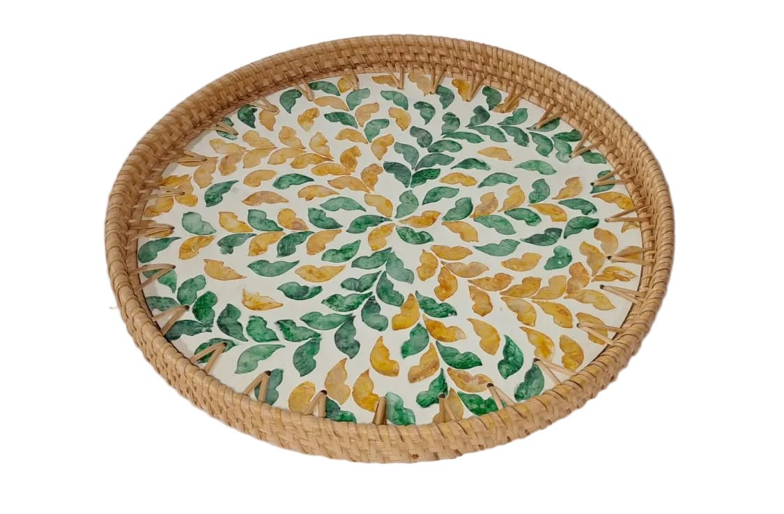 Round Coaster Tray - ECOBASKETINDIA