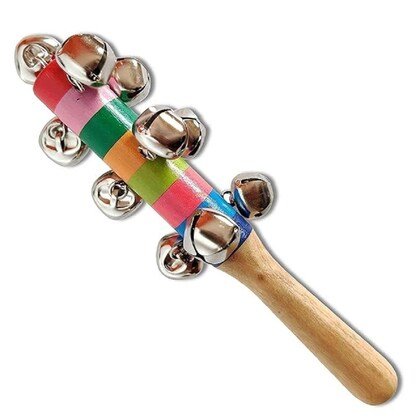 WOODEN 10 BELL RATTLE - ECOBASKETINDIA