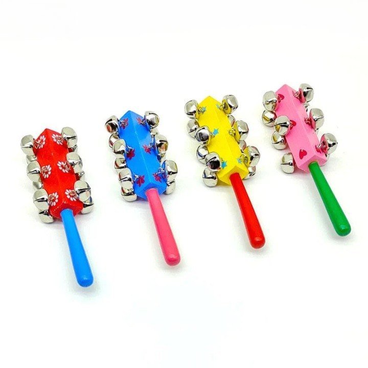 WOODEN 12 BELL RATTLER - ECOBASKETINDIA